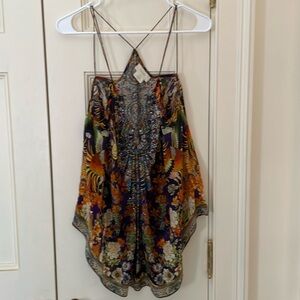 Camilla size large crystal embellished tank top